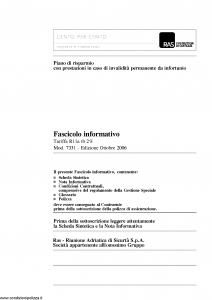 Allianz Ras - Cento Per Cento Coperti E Rimborsati Tariffa R11A-Tb - Modello 7331 Edizione 10-2006 [60P]