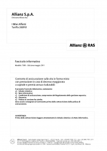 Allianz Ras - I Miei Affetti Tariffa 20Ep01 - Modello 7386 Edizione 05-2011 [50P]