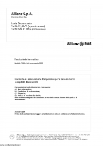 Allianz Ras - Lovia Decrescente Tariffa 12_01-02 - Modello 7380 Edizione 05-2011 [40P]