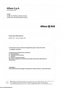 Allianz Ras - Lovia Tariffa 16_04-05 - Modello 7381 Edizione 05-2011 [42P]