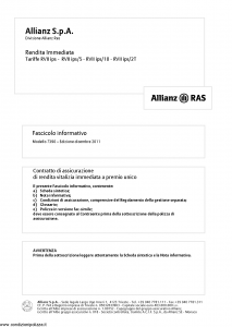 Allianz Ras - Rendita Immediata Tariffe Rvii-Ips_Rvii-Ips-5_Rvii-Ips-10_Rvii-Ips-2T - Modello 7390 Edizione 12-2011 [30P]