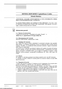 Allianz Ras - Sistema Risparmio Capitale Sicuro Cedola Tariffa 38Ur07 - Modello 7371 Edizione 04-2010 [68P]