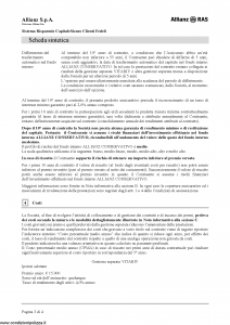 Allianz Ras - Sistema Risparmio Capitale Sicuro Clienti Fedeli Tariffa 38Ur04 - Modello 7384-cf Edizione 12-2011 [36P]