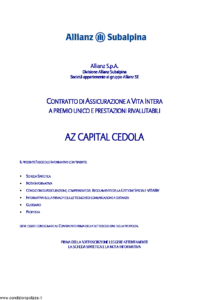 Allianz Subalpina - Az Capital Cedola - Modello azr1003 Edizione 30-11-2010 [33P]