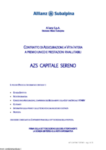 Allianz Subalpina - Azs Capitale Sereno - Modello azscr001 Edizione 26-10-2009 [35P]