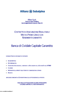 Allianz Subalpina - Banca Di Cividale Capitale Garantito - Modello civcg002 Edizione 30-09-2010 [31P]