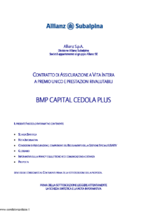 Allianz Subalpina - Bmp Capital Cedola Plus - Modello bmpcc0030910 Edizione 30-09-2010 [33P]