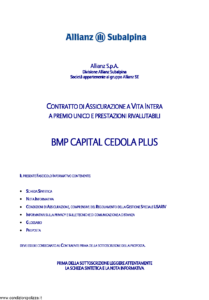 Allianz Subalpina - Bmp Capital Cedola Plus - Modello bmpcc003 Edizione 31-05-2011 [34P]