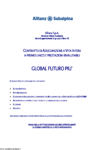 Allianz Subalpina - Global Futuro Piu' - Modello crval002 Edizione 12-2011 [38P]