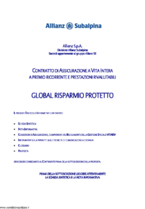 Allianz Subalpina - Global Risparmio Protetto - Modello crval003 Edizione 05-2011 [36P]