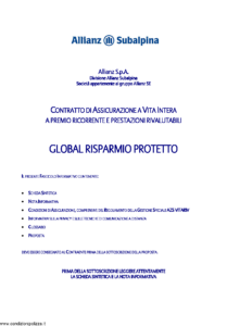Allianz Subalpina - Global Risparmio Protetto - Modello crval003 Edizione 12-2011 [37P]