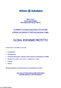 Allianz Subalpina - Global Risparmio Protetto - Modello crval003 Edizione 28-02-2011 [36P]