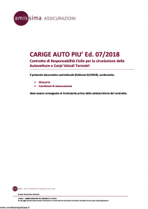 Amissima - Carige Auto Piu' Ed 07-2018 - Modello cpa001 Edizione 01-2019 [39P]