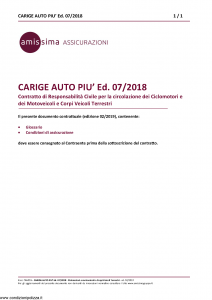 Amissima - Carige Auto Piu' Ed 07-2018 - Modello cpa003 Edizione 02-2019 [35P]