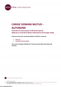 Amissima - Carige Domani Mutuo Autonomi - Modello 43309-141b-ba Edizione 01-2019 [15P]