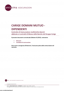 Amissima - Carige Domani Mutuo Dipendenti - Modello 44309-141a-ba Edizione 01-2019 [15P]