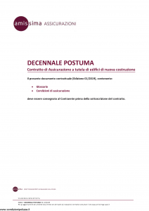 Amissima - Decennale Postuma - Modello 60006 Edizione 01-2019 [10P]