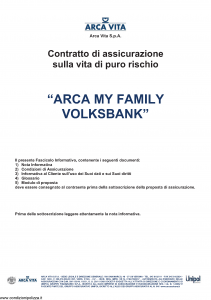 Arca Vita - Arca My Family Volksbank - Modello nd Edizione 26-06-2013 [28P]