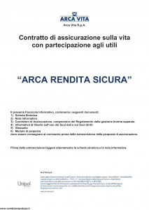 Arca Vita - Arca Rendita Sicura - Modello nd Edizione 01-10-2015 [36P]