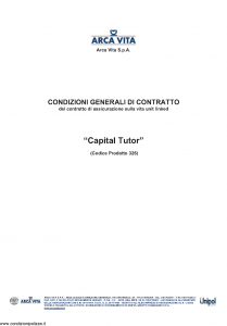 Arca Vita - Capital Tutor - Modello nd Edizione nd [61P]