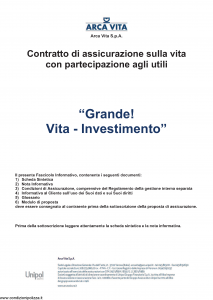 Arca Vita - Grande Vita Investimento - Modello nd Edizione 01-01-2016 [42P]