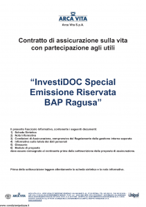 Arca Vita - Investidoc Speciale Emissione Riservata Bap Ragusa - Modello nd Edizione 11-07-2011 [39P]