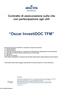 Arca Vita - Oscar Investidoc Tfm - Modello nd Edizione 01-01-2016 [39P]