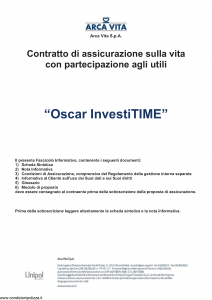 Arca Vita - Oscar Investitime - Modello nd Edizione 01-01-2016 [40P]