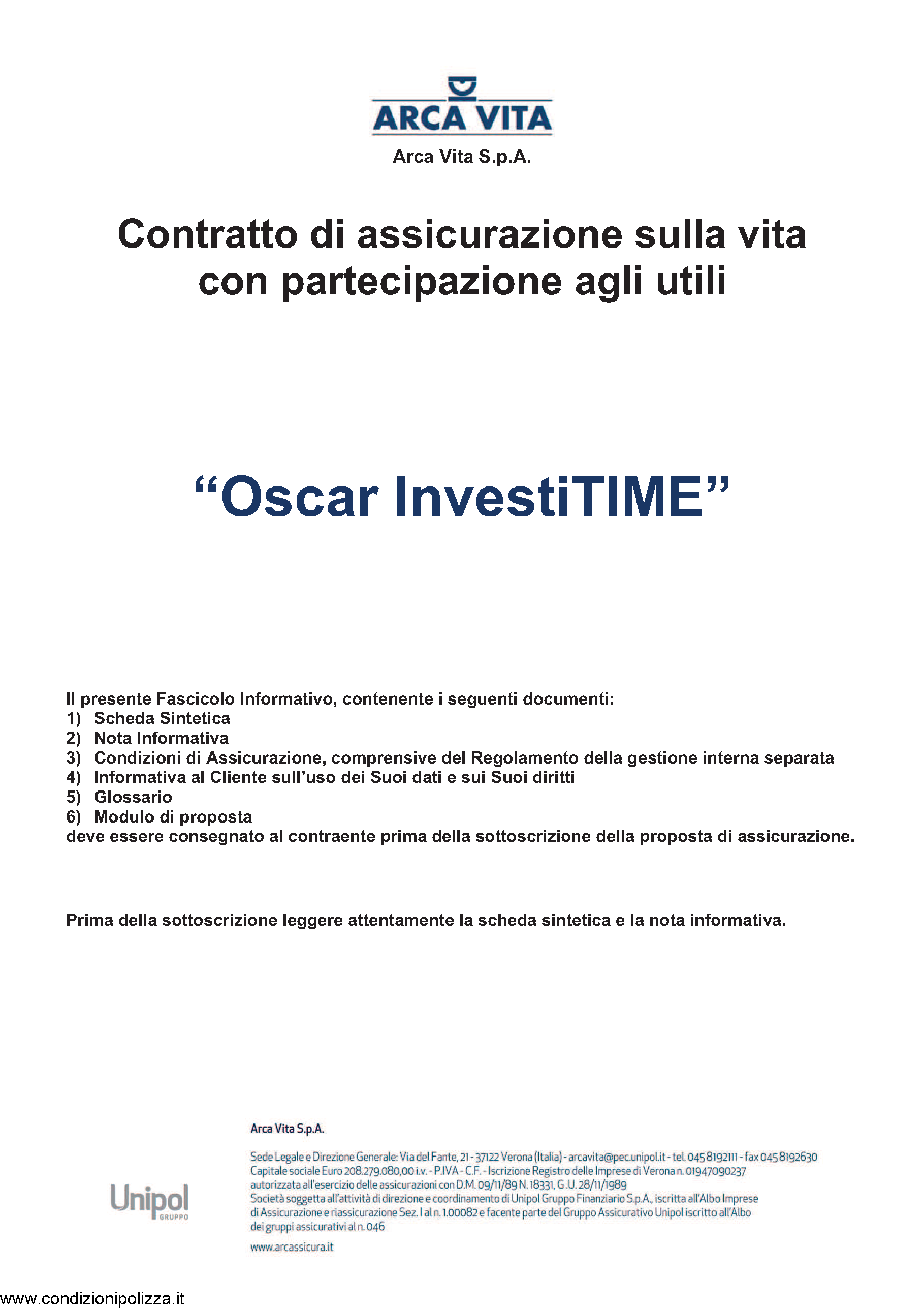 arca vita oscar 100 opinioni