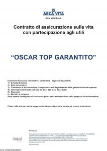 Arca Vita - Oscar Top Garantito - Modello nd Edizione 01-01-2016 [41P]