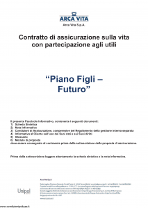 Arca Vita - Piano Figli Futuro - Modello nd Edizione 31-05-2016 [43P]