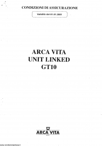 Arca Vita - Unit Linked Gt10 - Modello nd Edizione 01-01-2001 [12P]