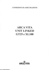 Arca Vita - Unit Linked Gt25 E Xl100 - Modello gt25-xl100 Edizione 09-1999 [SCAN] [15P]