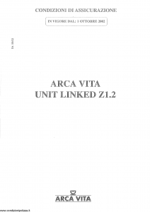 Arca Vita - Unit Linked Z1.2 - Modello nd Edizione 01-10-2002 [SCAN] [27P]