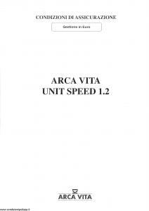 Arca Vita - Unit Speed 1.2 - Modello nd Edizione nd [SCAN] [20P]