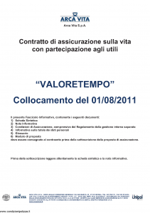 Arca Vita - Valoretempo - Modello nd Edizione 01-08-2011 [35P]