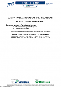 Assimoco - Incendio Rischi Ordinari Raiffeisen - Modello d-196-cg-01 Edizione 04-2013 [25P]