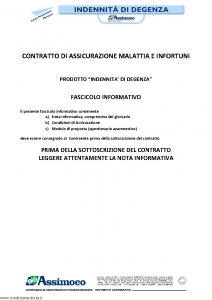 Assimoco - Indennita' Di Degenza - Modello d-373-cg-03 Edizione 05-2014 [13P]