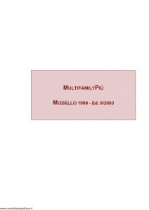 Assitalia - Multifamilypiu' - Modello 1099 Edizione 09-2003 [54P]