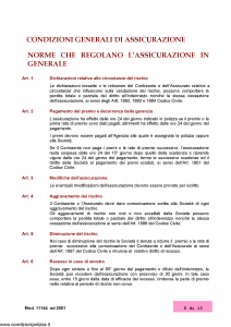 Assitalia - Polizza Danni Indiretti - Modello 11144 Edizione 2001 [14P]