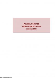 Assitalia - Polizza Globale Abitazione Edizione Uffici - Edizione 2001 [25P]
