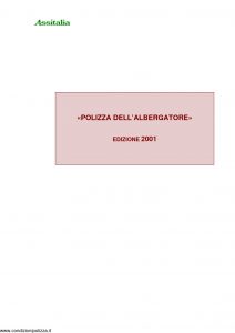 Assitalia - Polizza Globale Alberghi - Edizione 2001 [37P]
