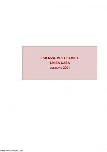 Assitalia - Polizza Multifamily Linea Casa - Edizione 2001 [40P]