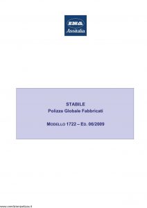 Assitalia - Stabile Polizza Globale Fabbricati - Modello 1722 Edizione 06-2009 [41P]