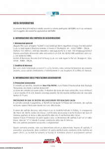 Augusta - Benevita Mutuo Contratto Di Assicurazione - Modello 1125 Edizione 30-04-2006 [30P]
