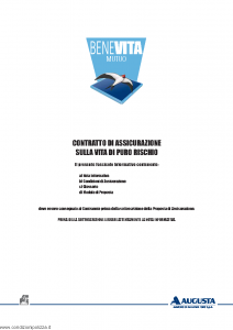 Augusta - Benevita Mutuo Contratto Di Assicurazione Sulla Vita Di Puro Rischio - Modello av1290age.011 Edizione 30-09-2011 [34P]