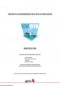 Augusta - Benevita Plus Contratto Di Assicurazione Sulla Vita Di Puro Rischio - Modello av1007.009 Edizione 01-10-2009 [40P]
