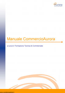 Aurora - Manuale Commercio Aurora - Modello nd Edizione nd [77P]