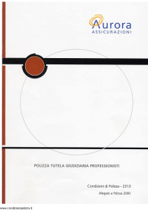Aurora - Polizza Tutela Giudiziaria Professionisti - Modello u2313c Edizione 01-04-2004 [7P]