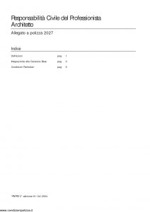 Aurora - Responsabilita' Civile Del Professionista Architetto Allegato 2027 - Modello 2027 Edizione 04-2004 [7P]
